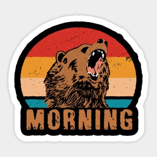 I Dont Like Morning Retro Bear Sunset Sticker